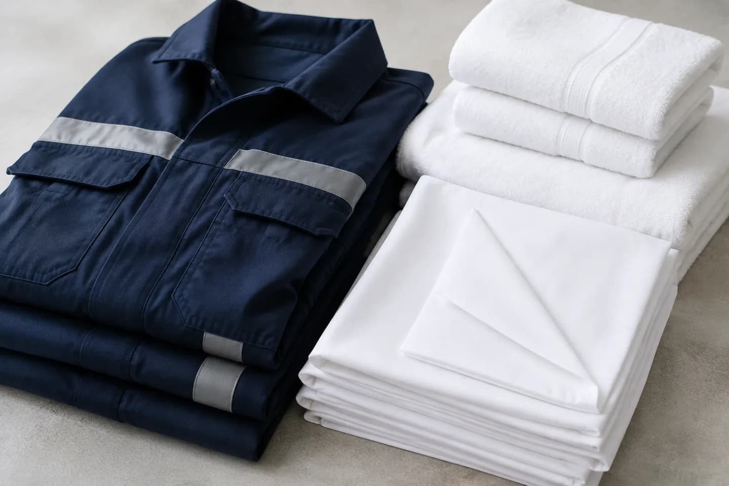 Illustration of folded commercial workwear