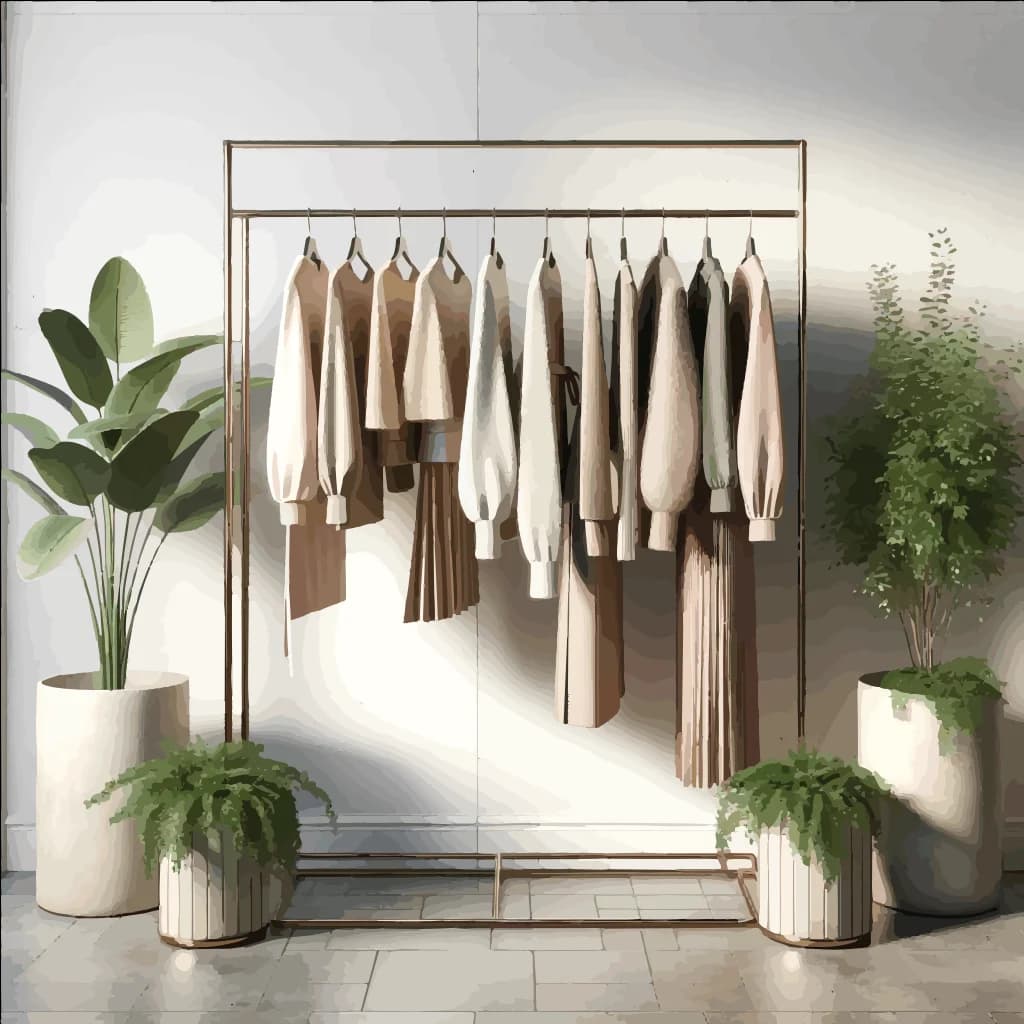 Professional dry cleaning rack with freshly cleaned garments at Sunshine Dry Cleaners Fort McMurray